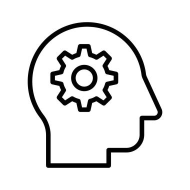 Zihnin içindeki çark beyin fırtınası vektör tasarımının konsept simgesini tasvir ediyor