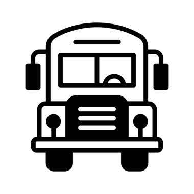 Okul servisinin sahibi, kiracısı, sözleşmeli ya da işletmecisi bir okul, özelleştirilebilir vektör.