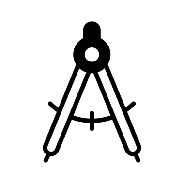 Geometri pusula simgesinin bu inanılmaz vektör tasarımını tutun, taslak aracının düz simge tasarımını