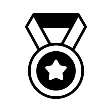 Modern tarzda madalyanın modaya uygun bir tasarımı, yıldız madalyasının düzenlenebilir bir ikonu