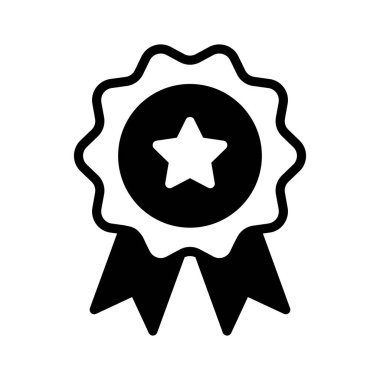 Yıldız rozetinin düz vektörü, düzenlenebilir tarzda modern kalite rozet simgesi