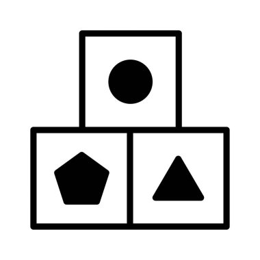 Beyaz arkaplanda izole edilmiş blok ya da küp vektör tasarımı oynayan çocuklar