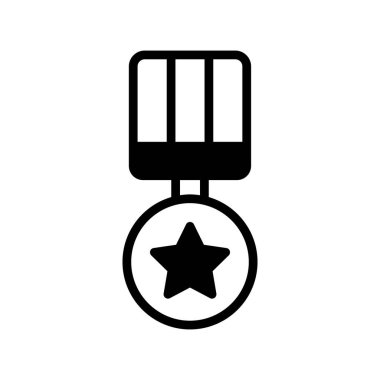 Modern tarzda madalyanın modaya uygun bir tasarımı, yıldız madalyasının düzenlenebilir bir ikonu