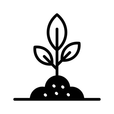 Bitki simgesi tasarımı beyaz arkaplan, botanik ve ekoloji kavramında izole edildi