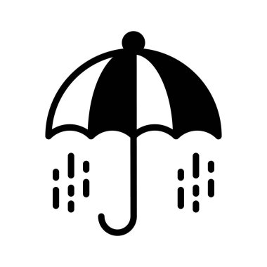 Beyaz arkaplanda izole edilmiş şemsiye simgesinin moda tasarımı