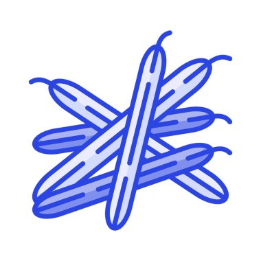 Yeşil fasulye vektör tasarımı, kozalar, kayısı dönüşleri, sağlıklı ve organik sebzeler.