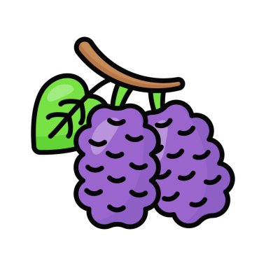 Güzel dut ikonu tasarımı, beyaz arkaplanda izole edilmiş