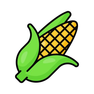 Kullanıma hazır mısırın güzel simgesi, sağlıklı yiyecek.