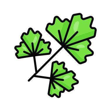 Maydanozun şaşırtıcı simgesi trend tasarım tarzında, vektör kullanmaya hazır