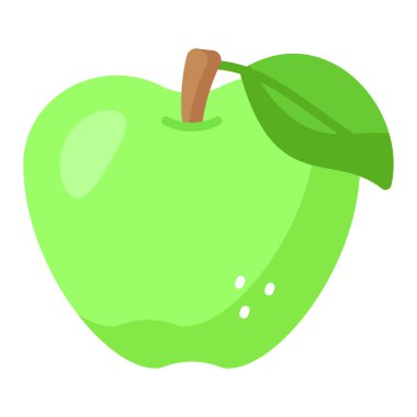 Yeşil elmanın kişiselleştirilebilir bir simgesi, vektör kullanmaya hazır