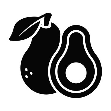 Modern tasarım tarzında inanılmaz bir avokado ikonu, sağlıklı beslenme