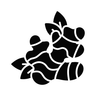 Moda düz tarzında güzel dizayn edilmiş zencefil simgesi, premium kullanıma hazır