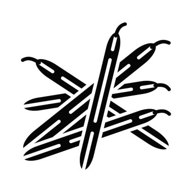 Yeşil fasulye vektör tasarımı, kozalar, kayısı dönüşleri, sağlıklı ve organik sebzeler.