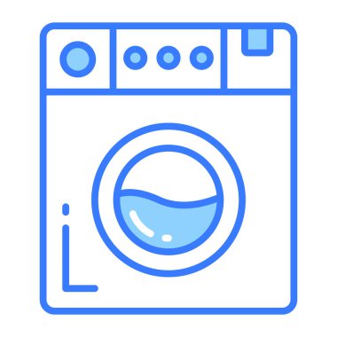 Çamaşır makinesi tasarımı modern biçim, ev aletleri simgesi.