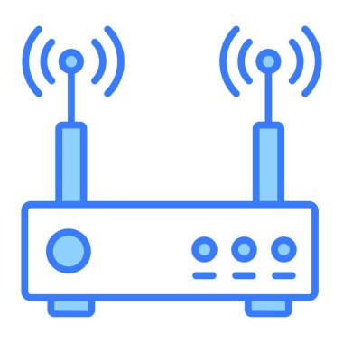 Wifi router vektör tasarımı, kablosuz modemin düzenlenebilir simgesi.