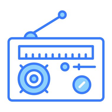 Bu güzel radyo ikonunu, eski yayın cihazını tutun..