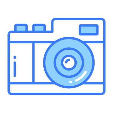 Düzenlenebilir biçimdeki dijital kamera vektörü, fotoğraf ekipmanı.