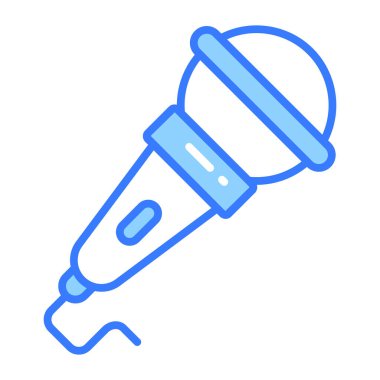 Mikrofonun modern vektör tasarımı düzenlenebilir tarzda, şarkı söyleyen mikrofon.