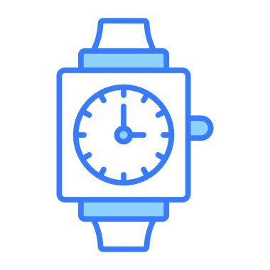 Kol saatinin iyi tasarlanmış bir simgesi, taşınabilir bir saat vektörü.