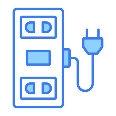 Uzatma kablosu vektör tasarımı, bir elektrik çıkış simgesi.