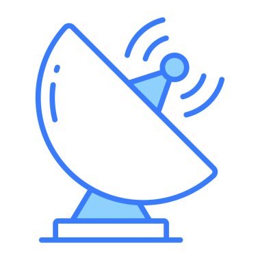 Uydu anten simgesi yayınlayan parabolik çanağın modayı vektör biçimi vektörü.