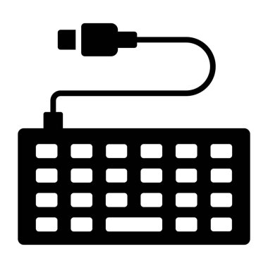 Klavye ve bilgisayar aksesuarlarının modaya uygun ve düzenlenebilir vektör tasarımı.