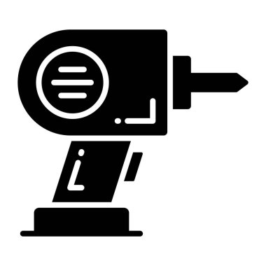 İyi tasarlanmış matkap makinesi ikonu, elektrikli duvar sondaj makinesi..