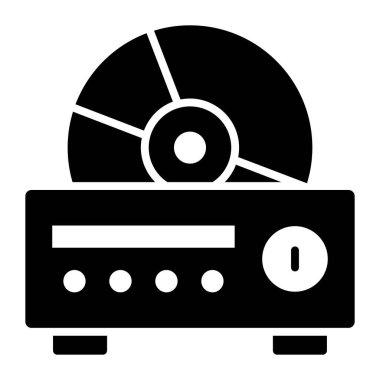 CD, dvd oynatıcı vektör tasarımı, beyaz arkaplanda izole edilmiş.