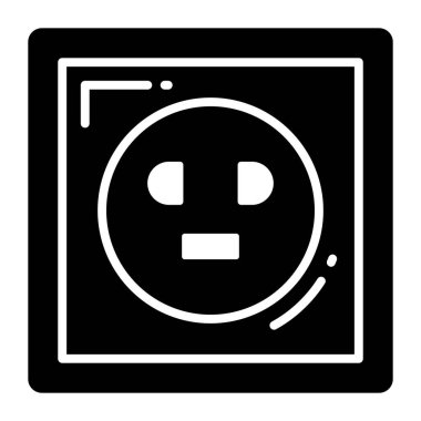 Soketin modern vektör tasarımı, elektrik donanım simgesi.