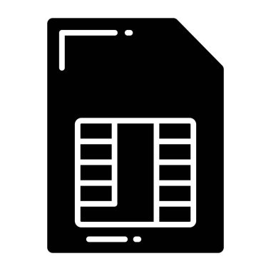 Düzenlenebilir biçimdeki Sim kart vektör tasarımı, abone tanımlama modülü.