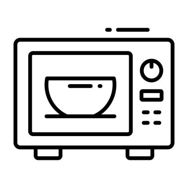 İyi tasarlanmış mikrodalga fırın ikonu modayı takip eder, kullanması kolaydır..