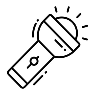 Meşale ve taşınabilir meşale ışığı simgesinin en iyi vektörü.