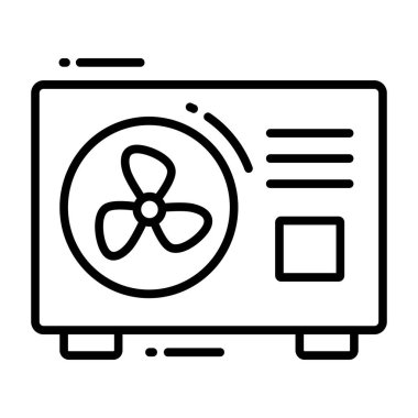 Klima dış vektörü, ac fan donanım aygıtının simgesi.