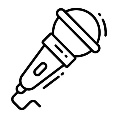 Mikrofonun modern vektör tasarımı düzenlenebilir tarzda, şarkı söyleyen mikrofon.