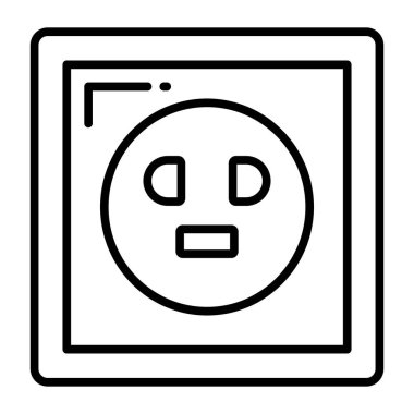 Soketin modern vektör tasarımı, elektrik donanım simgesi.