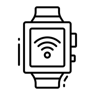 Akıllı saat vektör tasarımı, giyilebilir teknoloji simgesi.