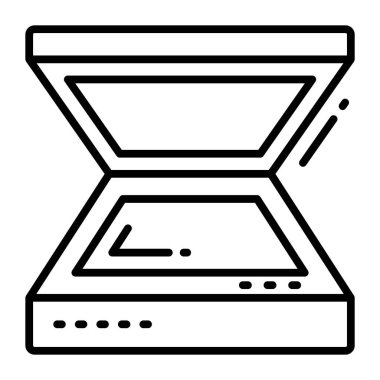 Tarama makinesinin moda simgesi, tarayıcı vektör tasarımı.