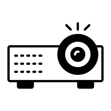 Projektörün iyi tasarlanmış vektörü, multimedya aygıt simgesi.
