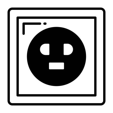 Soketin modern vektör tasarımı, elektrik donanım simgesi.