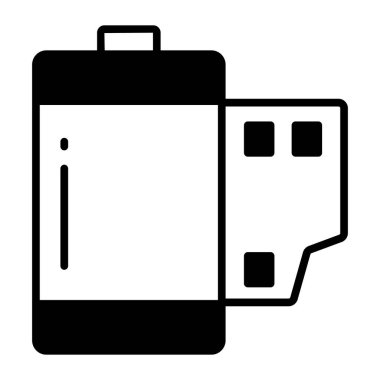 Film rulosunun kişiselleştirilebilir simgesi, film yapımı aksesuar.