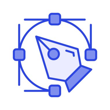 Modern düz stil kalem aracının bu yaratıcı simgesine tutun