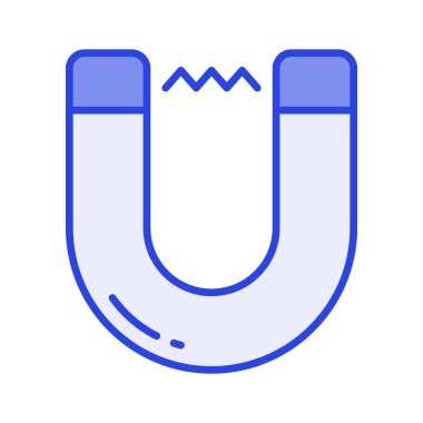 Fizik mıknatısı simgesi düz stil, ölçeklenebilir çekim vektörü