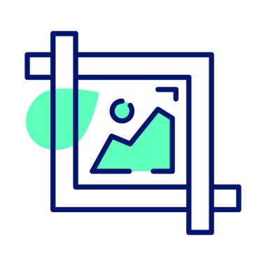 Resim kırpma aracı vektörü, düzenleme aracı, Web ve uygulama arayüzleri, sunumlar, bilgi grafikleri için mükemmel