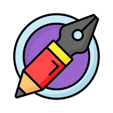 Beyaz arkaplanda izole edilmiş kalem ve kalem aracı vektör tasarımı