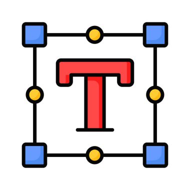 Düz biçimli, simge kullanmaya hazır inanılmaz bir metin aracı simgesi