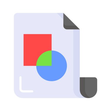 Beyaz arkaplanda izole edilmiş, grafik dosyasının iyi tasarlanmış düz bir simgesi