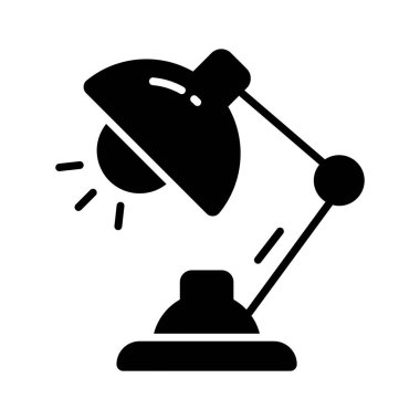 İyi tasarlanmış masa lambası ikonu, özelleştirilebilir vektör