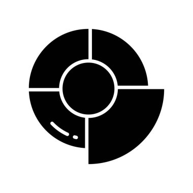 Beyaz arkaplanda izole edilmiş, modern tarzda turta grafik vektör tasarımı