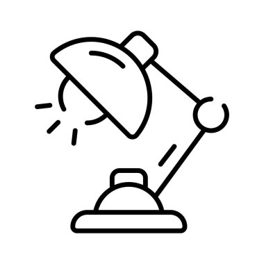 İyi tasarlanmış masa lambası ikonu, özelleştirilebilir vektör