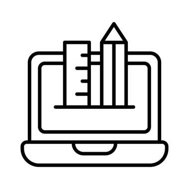 Modayı takip eden düz çizim araçlarının bu inanılmaz simgesine tutun